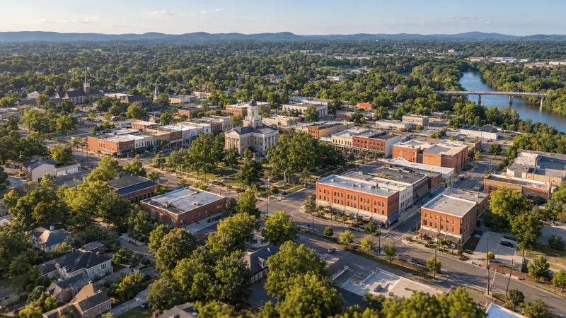 Aerial view of Columbia, TN