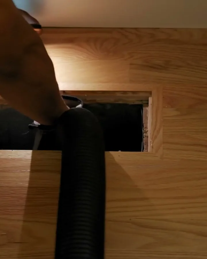 New flexible ducts strapped straight in an attic